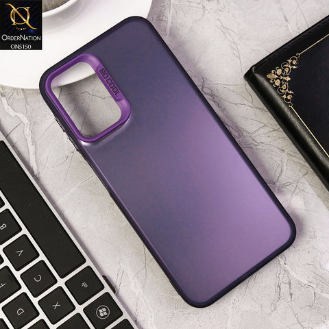 Samsung Galaxy A14 Cover - Purple - New Matte Color Gradient Shine Series Soft Borders Protective Case