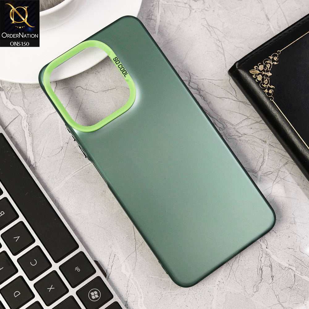 Vivo Y28 4G Cover - Green - New Matte Color Gradient Shine Series Soft Borders Protective Case