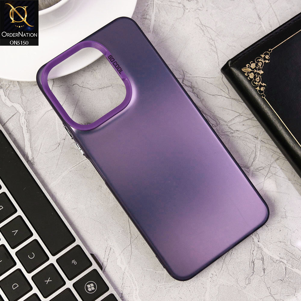 Vivo Y28 4G Cover - Purple - New Matte Color Gradient Shine Series Soft Borders Protective Case