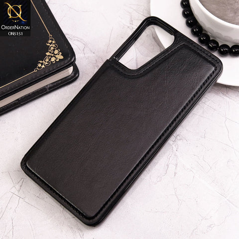 Samsung Galaxy S21 5G Cover - Black - Luxury PU Leather Card Holder Wallet Soft Case