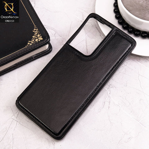 Samsung Galaxy S21 Ultra 5G Cover - Black - Luxury PU Leather Card Holder Wallet Soft Case