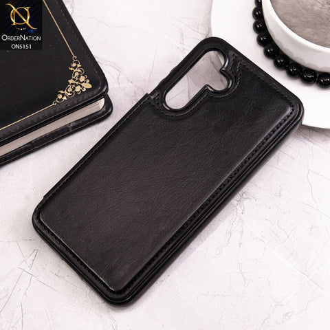 Samsung Galaxy S23 FE Cover - Black - Luxury PU Leather Card Holder Wallet Soft Case