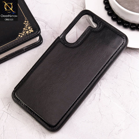 Samsung Galaxy S23 Plus 5G Cover - Black - Luxury PU Leather Card Holder Wallet Soft Case