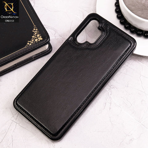 Samsung Galaxy A13 Cover - Black - Luxury PU Leather Card Holder Wallet Soft Case