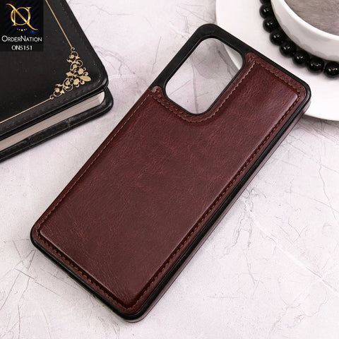 Samsung Galaxy A53 5G Cover - Brown - Luxury PU Leather Card Holder Wallet Soft Case