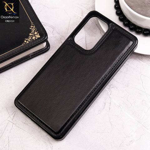 Samsung Galaxy A73 5G Cover - Black - Luxury PU Leather Card Holder Wallet Soft Case