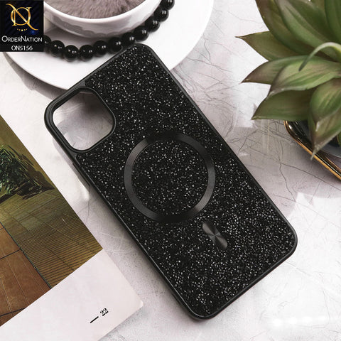 iPhone 11 Pro Max Cover - Black - New Trendy Bling Rhinestones Magsafe Protective Stylish Soft Case