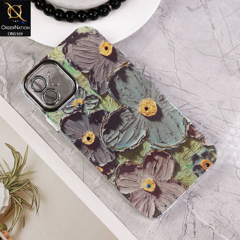 iPhone 11 Cover - Design3 - New Shiny Holographic Floral Design With Stylish Camera Lens Protection Soft Border Case