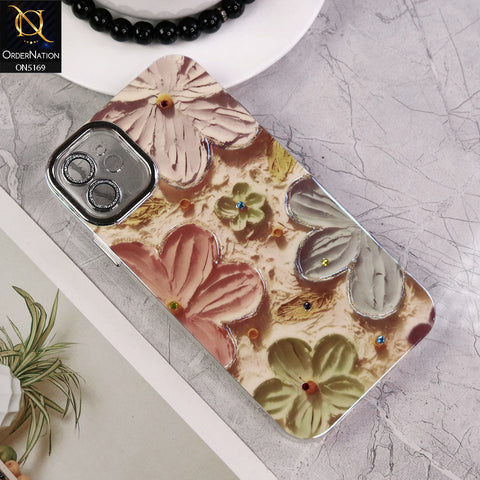 iPhone 11 Cover - Design4 - New Shiny Holographic Floral Design With Stylish Camera Lens Protection Soft Border Case