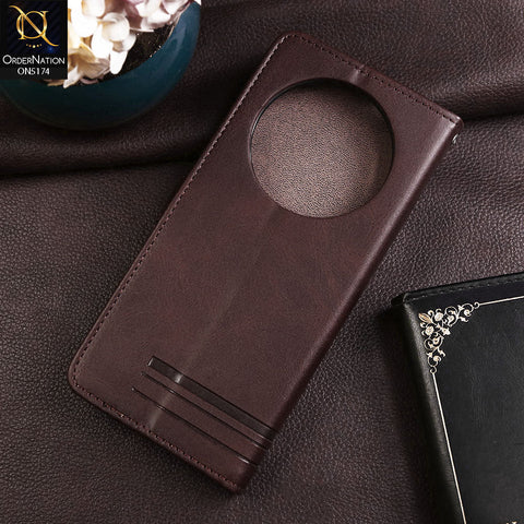 Xiaomi Redmi A3x Cover - Dark Brown -  Premium Magnetic Leather Wallet Flip book Card Slots Soft Case