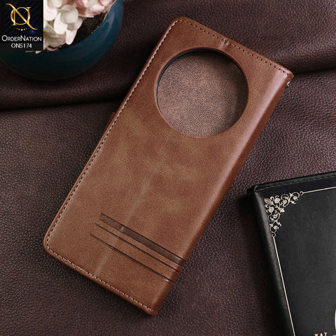 Xiaomi Redmi A3x Cover - Light Brown -  Premium Magnetic Leather Wallet Flip book Card Slots Soft Case