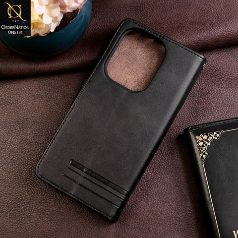 Xiaomi Poco M6 Pro 4G Cover - Black -  Premium Magnetic Leather Wallet Flip book Card Slots Soft Case