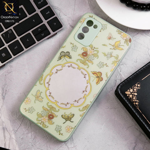 Samsung Galaxy A03s Cover - Green - Trendy Printed Spring Floral Design Mirror Soft Border Case With Camera Protection