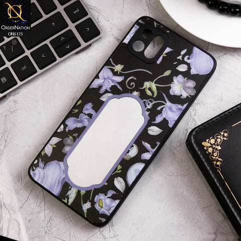 Oppo A16K Cover - Black - Trendy Printed Spring Floral Design Mirror Soft Border Case With Camera Protection