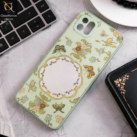 Oppo A16e Cover - Green - Trendy Printed Spring Floral Design Mirror Soft Border Case With Camera Protection