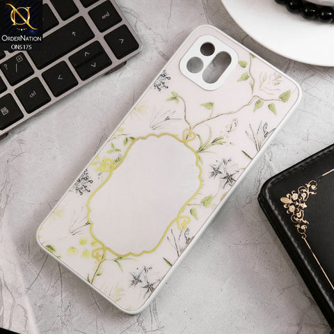 Oppo A16K Cover - White - Trendy Printed Spring Floral Design Mirror Soft Border Case With Camera Protection