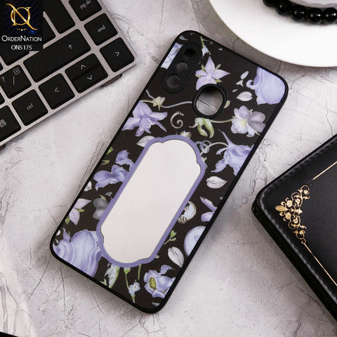 Samsung Galaxy M10s Cover - Black - Trendy Printed Spring Floral Design Mirror Soft Border Case With Camera Protection