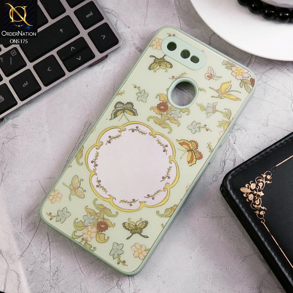 Oppo A5s Cover - Green - Trendy Printed Spring Floral Design Mirror Soft Border Case With Camera Protection