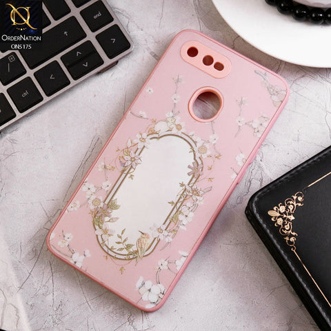 Oppo A5s Cover - Pink - Trendy Printed Spring Floral Design Mirror Soft Border Case With Camera Protection