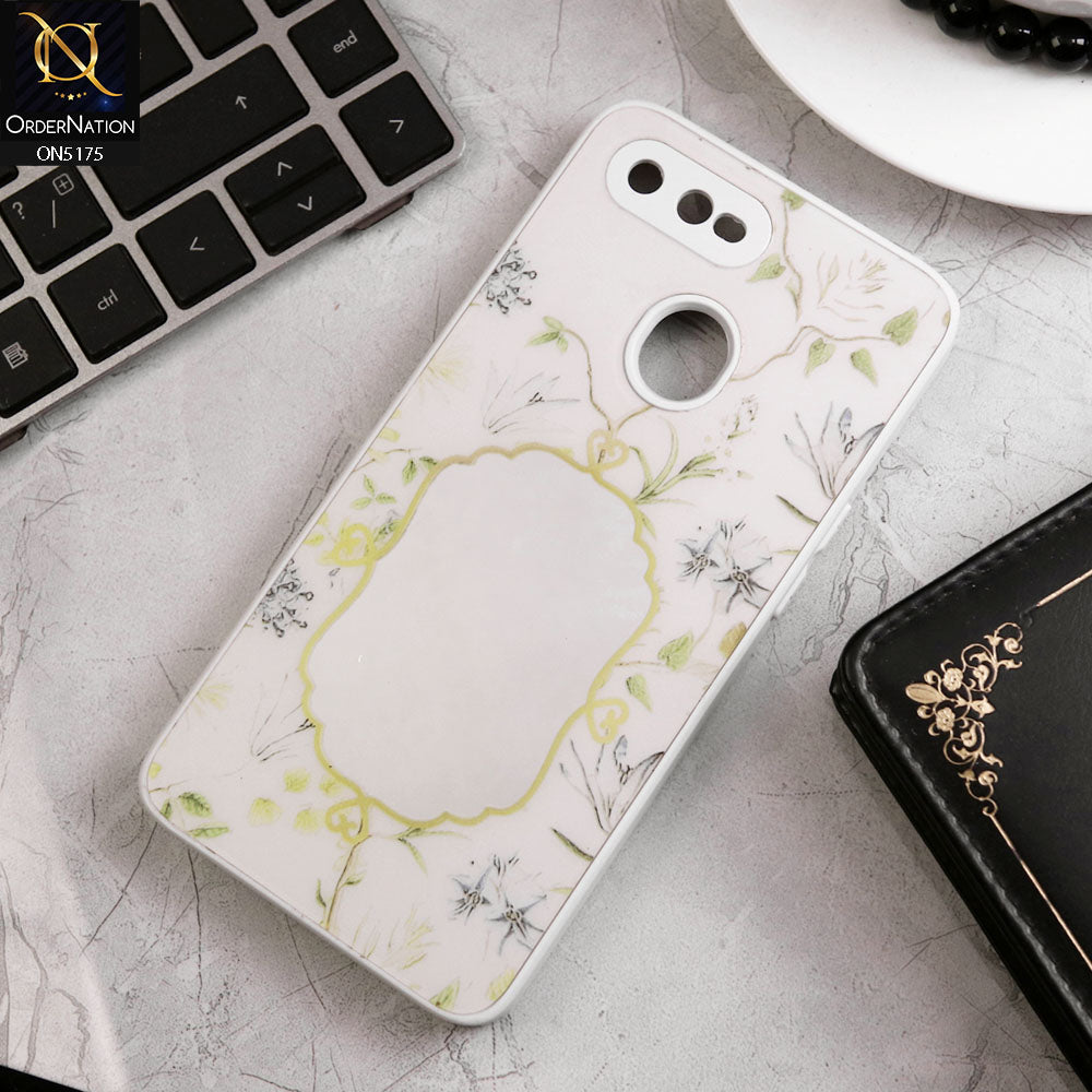 Oppo A11K Cover - White - Trendy Printed Spring Floral Design Mirror Soft Border Case With Camera Protection