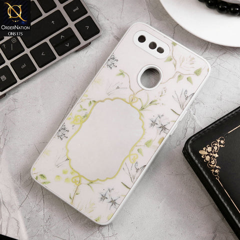 Oppo A7 Cover - White - Trendy Printed Spring Floral Design Mirror Soft Border Case With Camera Protection