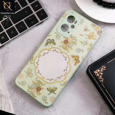 Oppo K10 Cover - Green - Trendy Printed Spring Floral Design Mirror Soft Border Case With Camera Protection