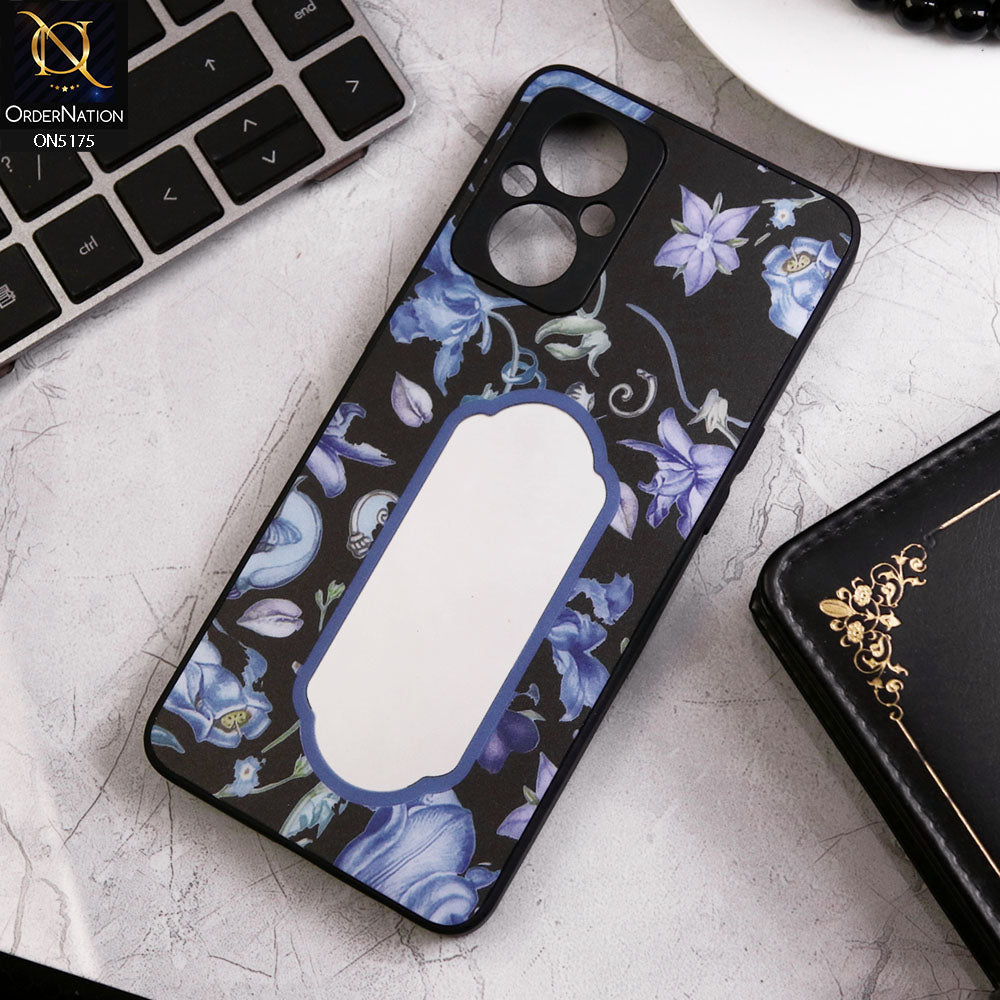 Oppo F21 Pro 5G Cover - Black - Trendy Printed Spring Floral Design Mirror Soft Border Case With Camera Protection