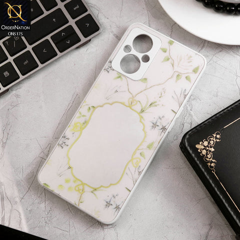 Oppo Reno 7 Z 5G Cover - White - Trendy Printed Spring Floral Design Mirror Soft Border Case With Camera Protection