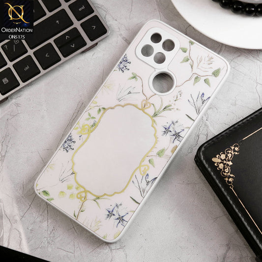 Oppo A35 Cover - White - Trendy Printed Spring Floral Design Mirror Soft Border Case With Camera Protection