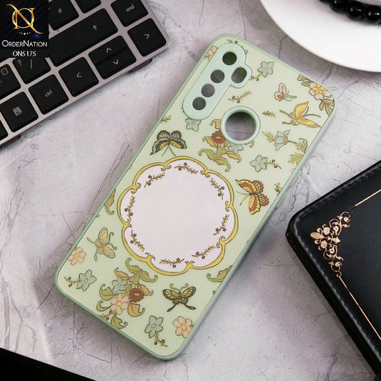 Realme 5s Cover - Green - Trendy Printed Spring Floral Design Mirror Soft Border Case With Camera Protection