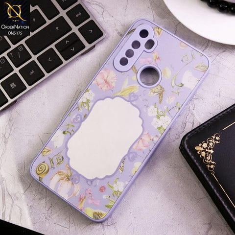 Realme 5s Cover - Purple - Trendy Printed Spring Floral Design Mirror Soft Border Case With Camera Protection