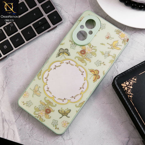 Realme C67 4G Cover - Green - Trendy Printed Spring Floral Design Mirror Soft Border Case With Camera Protection