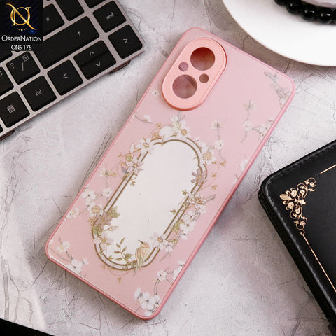 Realme C67 4G Cover - Pink - Trendy Printed Spring Floral Design Mirror Soft Border Case With Camera Protection