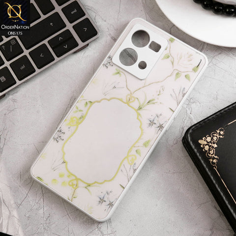 Oppo F21 Pro 4G Cover - White - Trendy Printed Spring Floral Design Mirror Soft Border Case With Camera Protection