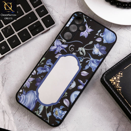 Samsung Galaxy A04s Cover - Black - Trendy Printed Spring Floral Design Mirror Soft Border Case With Camera Protection