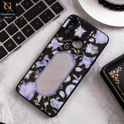 Samsung Galaxy A10s Cover - Black - Trendy Printed Spring Floral Design Mirror Soft Border Case With Camera Protection