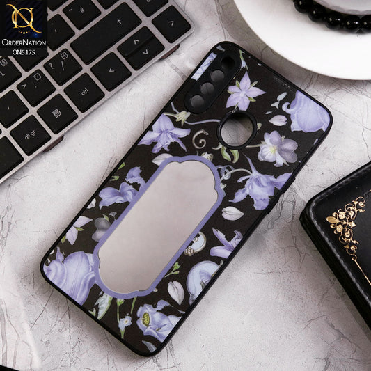 Samsung Galaxy A20s Cover - Black - Trendy Printed Spring Floral Design Mirror Soft Border Case With Camera Protection