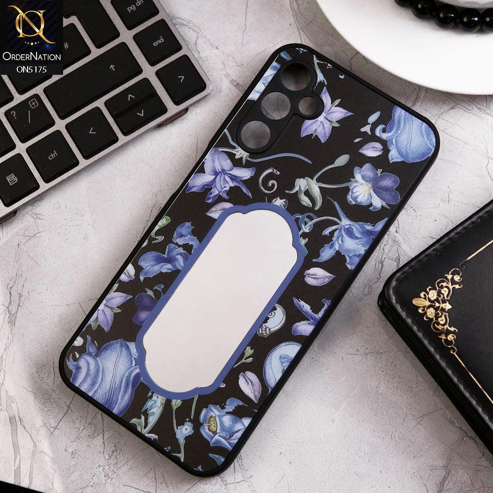 Samsung Galaxy A24 4G Cover - Black - Trendy Printed Spring Floral Design Mirror Soft Border Case With Camera Protection