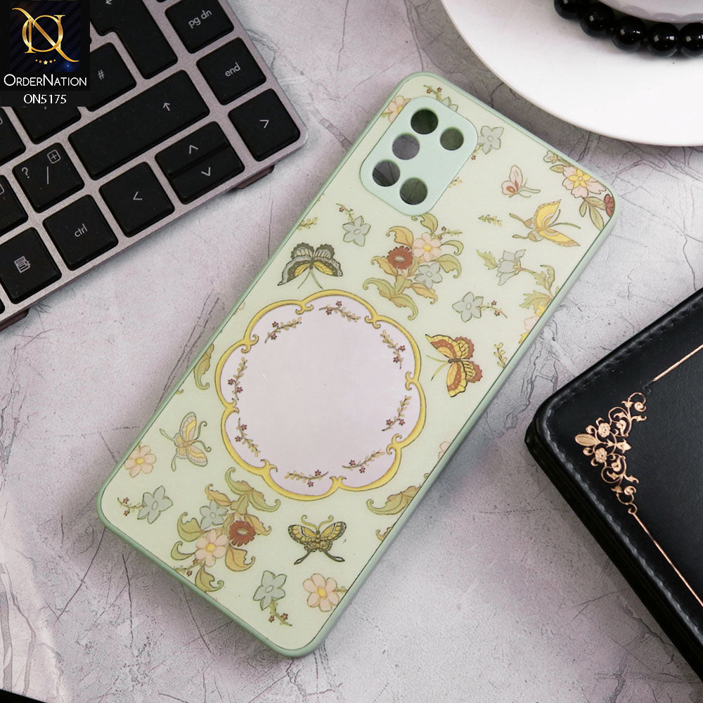 Samsung Galaxy A31 Cover - Green - Trendy Printed Spring Floral Design Mirror Soft Border Case With Camera Protection