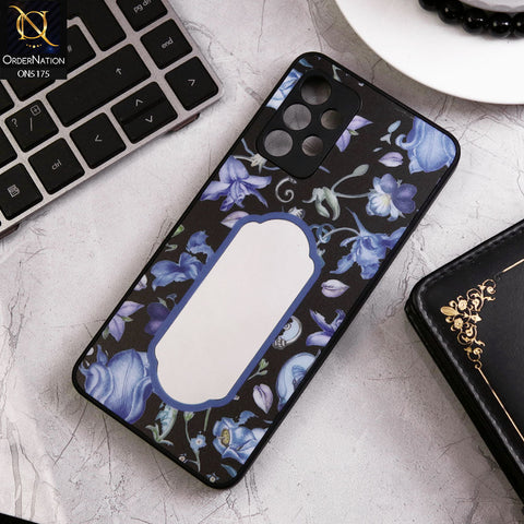 Samsung Galaxy A52 Cover - Black - Trendy Printed Spring Floral Design Mirror Soft Border Case With Camera Protection