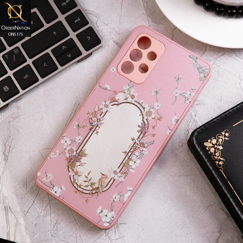 Samsung Galaxy A52s Cover - Pink - Trendy Printed Spring Floral Design Mirror Soft Border Case With Camera Protection