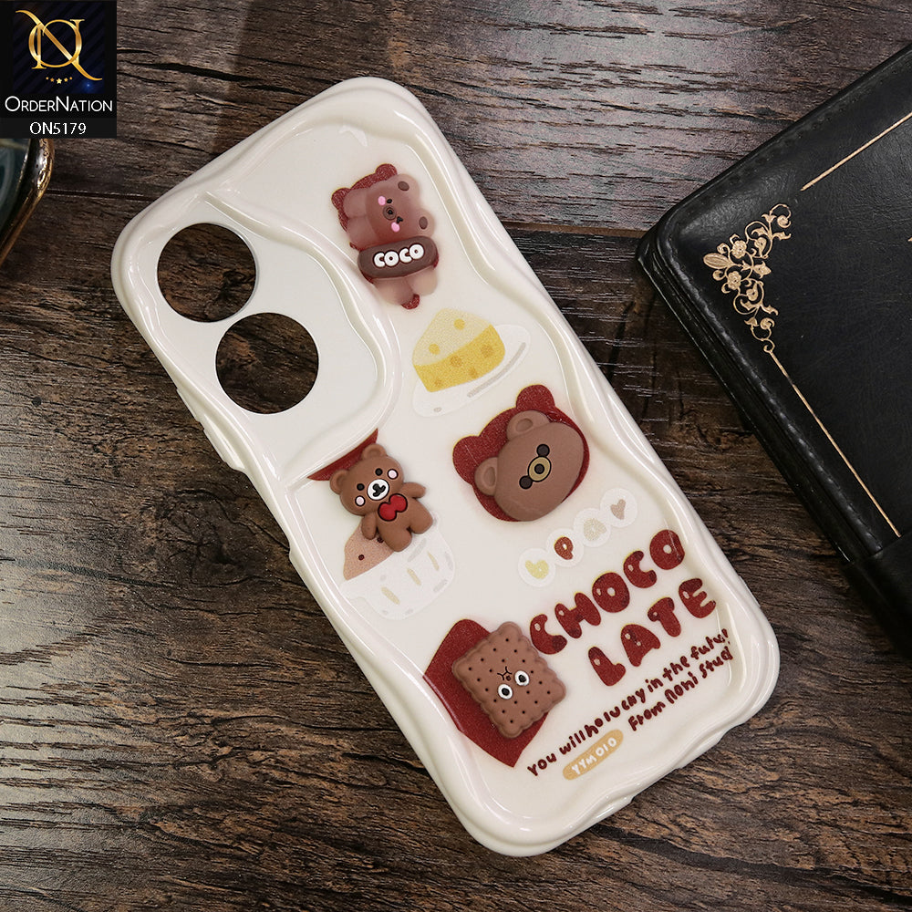 Oppo A60 Cover - Design 2 - Cute 3D Cartoon Soft Silicon Helix Soft Borders Camera Protection Case