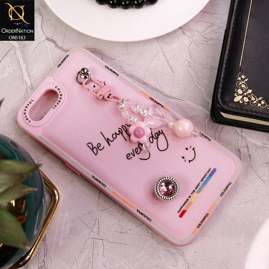 Oppo A1k Cover - Pink - New Colorful Candy Colors Happiness Series Soft Protective Case