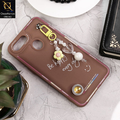 Oppo A12s Cover - Brown - New Colorful Candy Colors Happiness Series Soft Protective Case