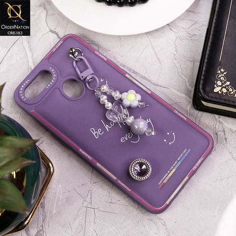 Oppo A12 Cover - Purple - New Colorful Candy Colors Happiness Series Soft Protective Case