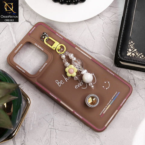 Oppo A94 Cover - Brown - New Colorful Candy Colors Happiness Series Soft Protective Case