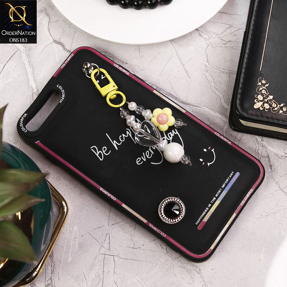 iPhone 8 Plus / 7 Plus Cover - Black - New Colorful Candy Colors Happiness Series Soft Protective Case