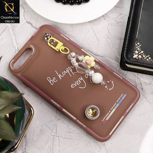 iPhone 8 Plus / 7 Plus Cover - Brown - New Colorful Candy Colors Happiness Series Soft Protective Case