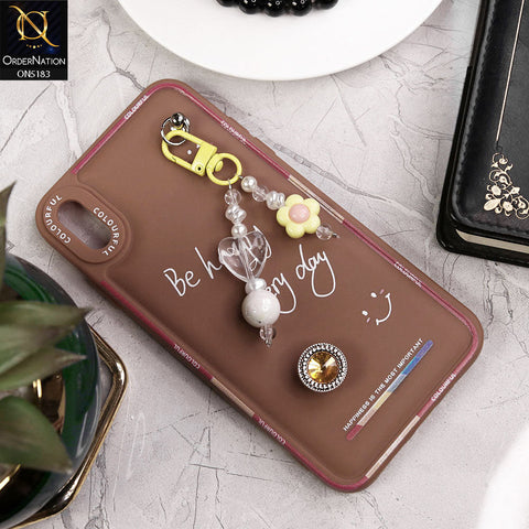 iPhone XS / X Cover - Brown - New Colorful Candy Colors Happiness Series Soft Protective Case