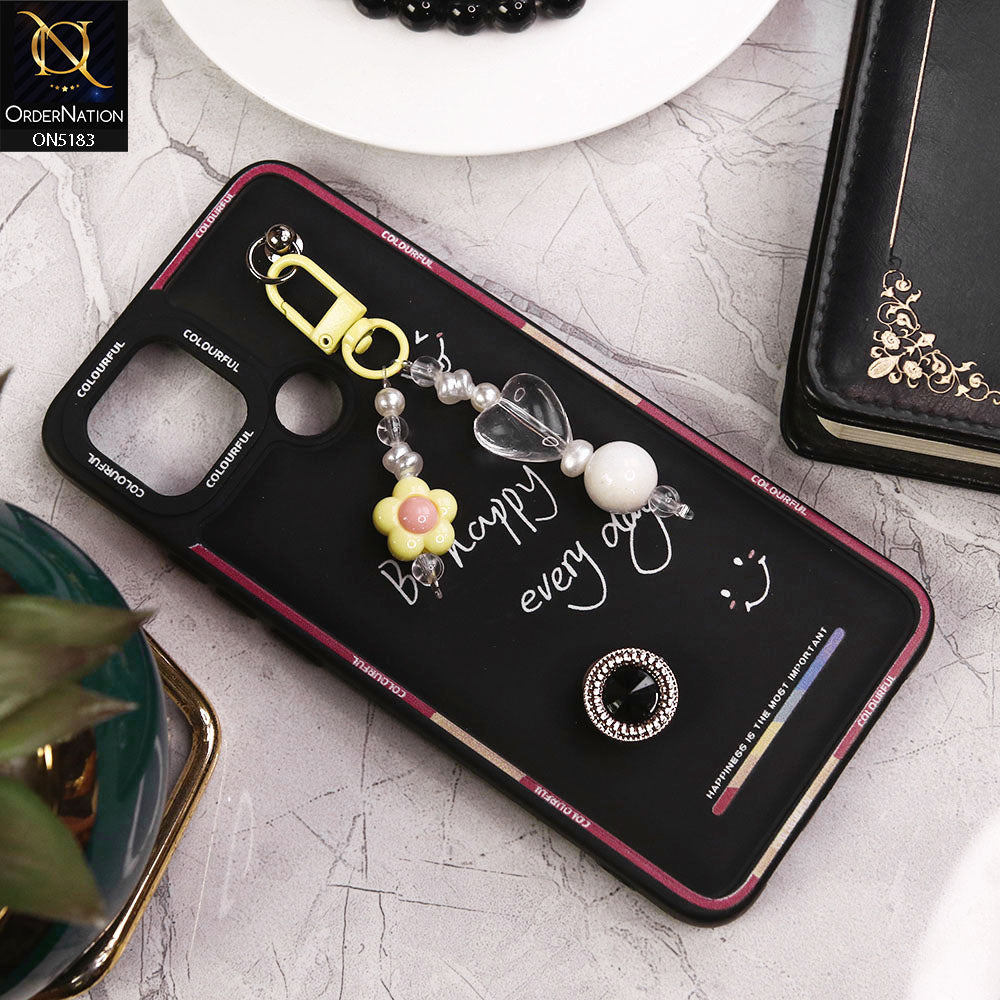 Oppo A15s Cover - Black - New Colorful Candy Colors Happiness Series Soft Protective Case